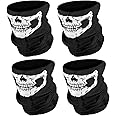 Ghost Face Balaclava 4Pcs Skull Mask Set - Skeleton Motorcycle Gator Mask for Men, Outdoor Sports, Black