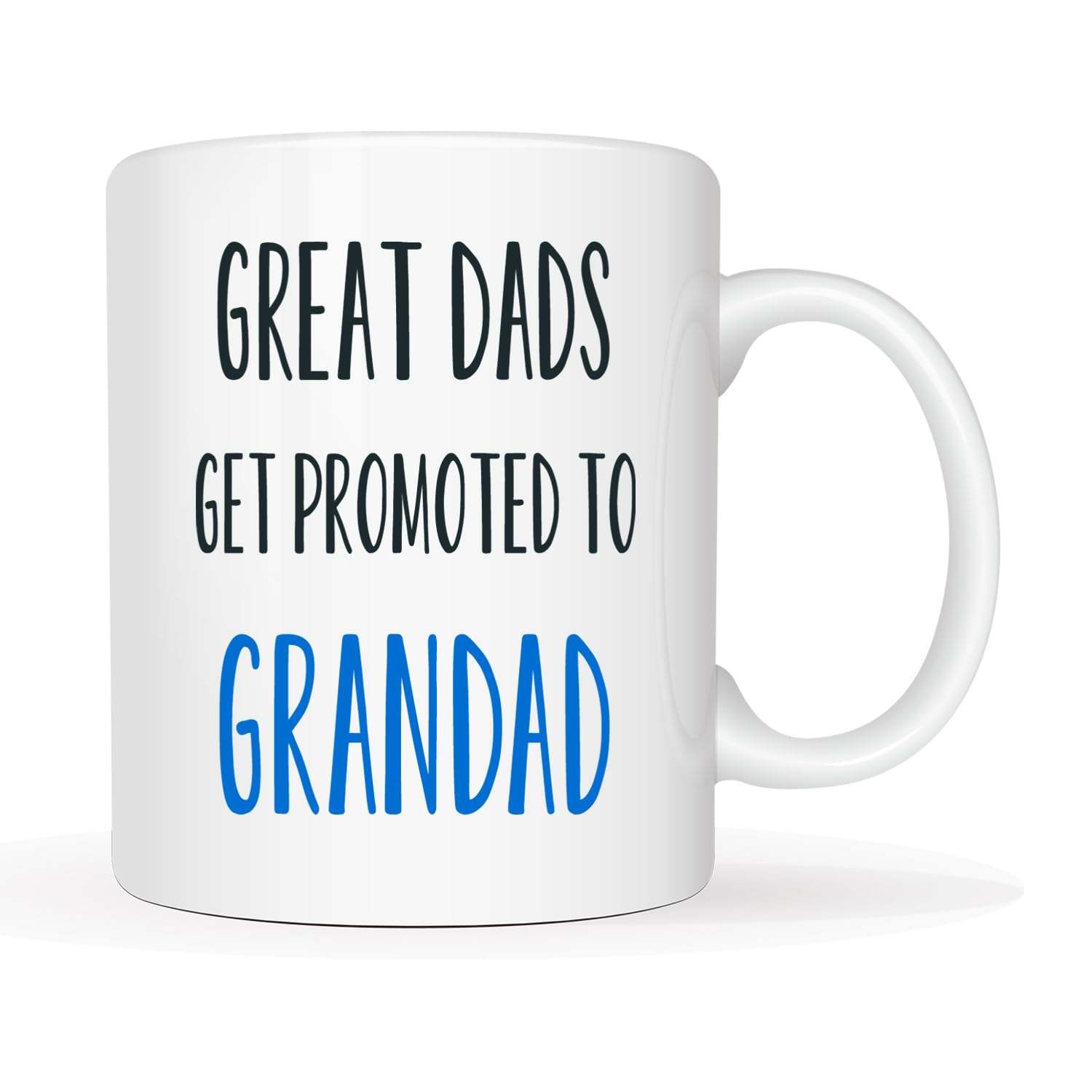 This Funny Grandad Coffee Mug Father's Day Gifts, Great Dads Get Promoted to Grandad Best Gifts for Grandfather Porcelain Cup White 11 Oz — image 1