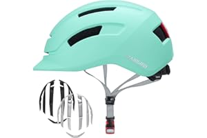 SLANIGIRO Adult Urban Bike Helmet - Adjustable Fit System & Integrated Taillight for Men Women