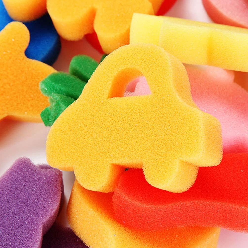 Healifty 24Pcs Painting Craft Sponge Animal Shaped Drawing Sponges Brushes for Kindergaten Kids Art Paint Supplies (Random Color) - Image 3
