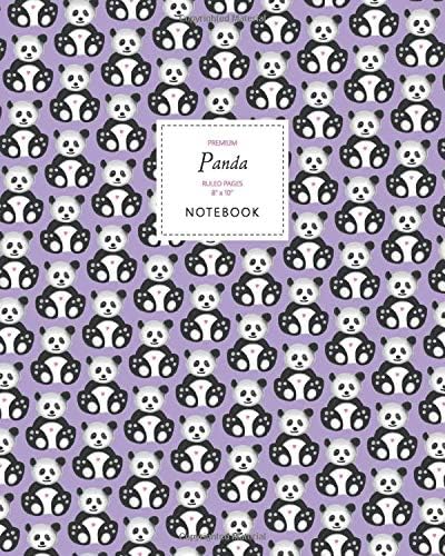 Panda Notebook - Ruled Pages - 8x10 - Premium (Purple)