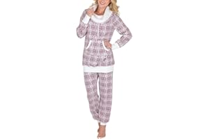 PajamaGram Womens Pajama Sets - Winter Pajamas For Women, Shearling Rollneck