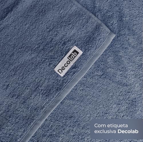 Decolab Jogo de Toalhas Air Light 100% Algodão (Azul-marinho, 4 Peças) Toque Suave, Gramatura de 420g/m², Kit Toalha de Banho 138 x 68cm / Toalha de Rosto 65 x 45cm