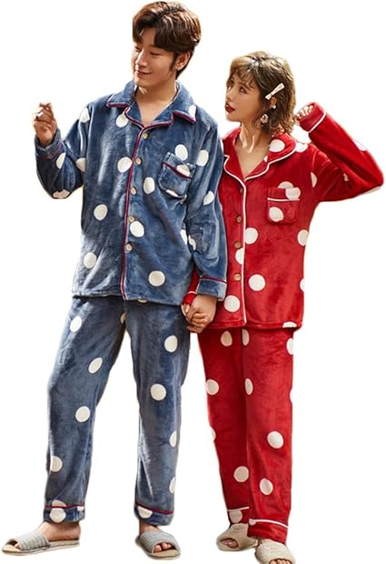 Amazon August Gesang 秋冬 ペア パジャマ 長袖 ペアルック パジャマ レディース 冬 ふわもこ パジャマ メンズ カップル パジャマ 前開き クリスマス柄 ルームウェア 上下セット 誕生日 クリスマス プレゼント 寝巻き 部屋着 パジャマ ルームウェア 通販