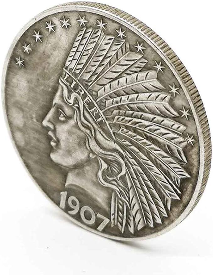 Amazon Com Marshling Antique Liberty Indian Head Ten Dollars Coin Great American Commemorative Old Coins Uncirculated Morgan Dollars Discover History Of Us Coins Perfect Quality Toys Games