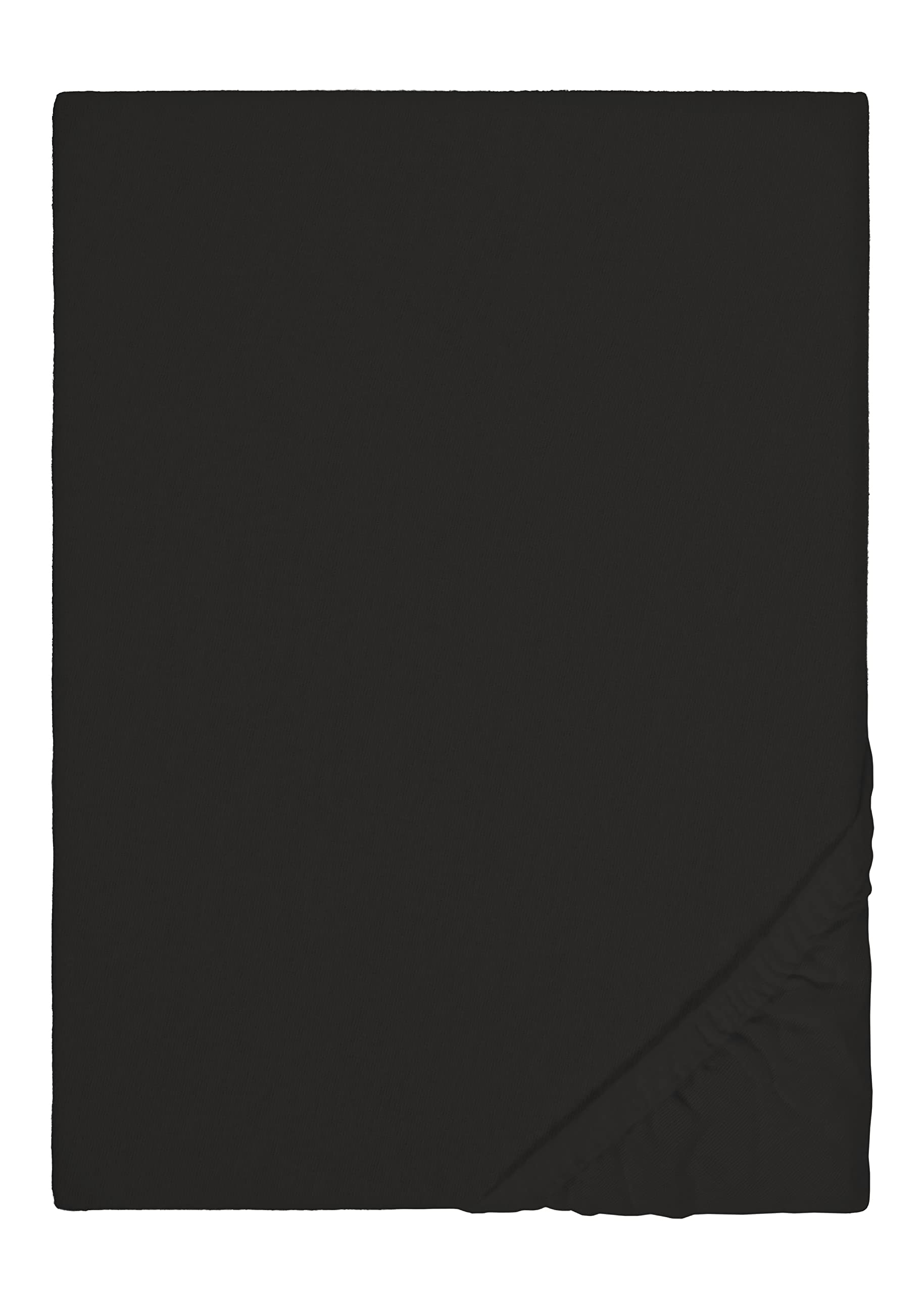 Biberna 2744/001 / 041 Flannelette Fitted Sheet, black, 80 cm x 200 cm