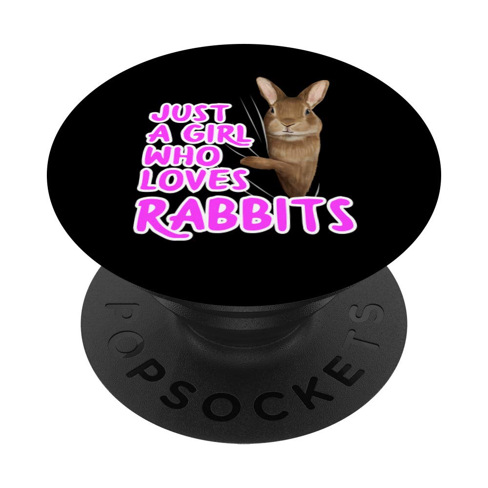 Just A Girl Who Loves Rabbits Clothes Women Gift Rabbit PopSockets PopGrip: Swappable Grip for Phones & Tablets