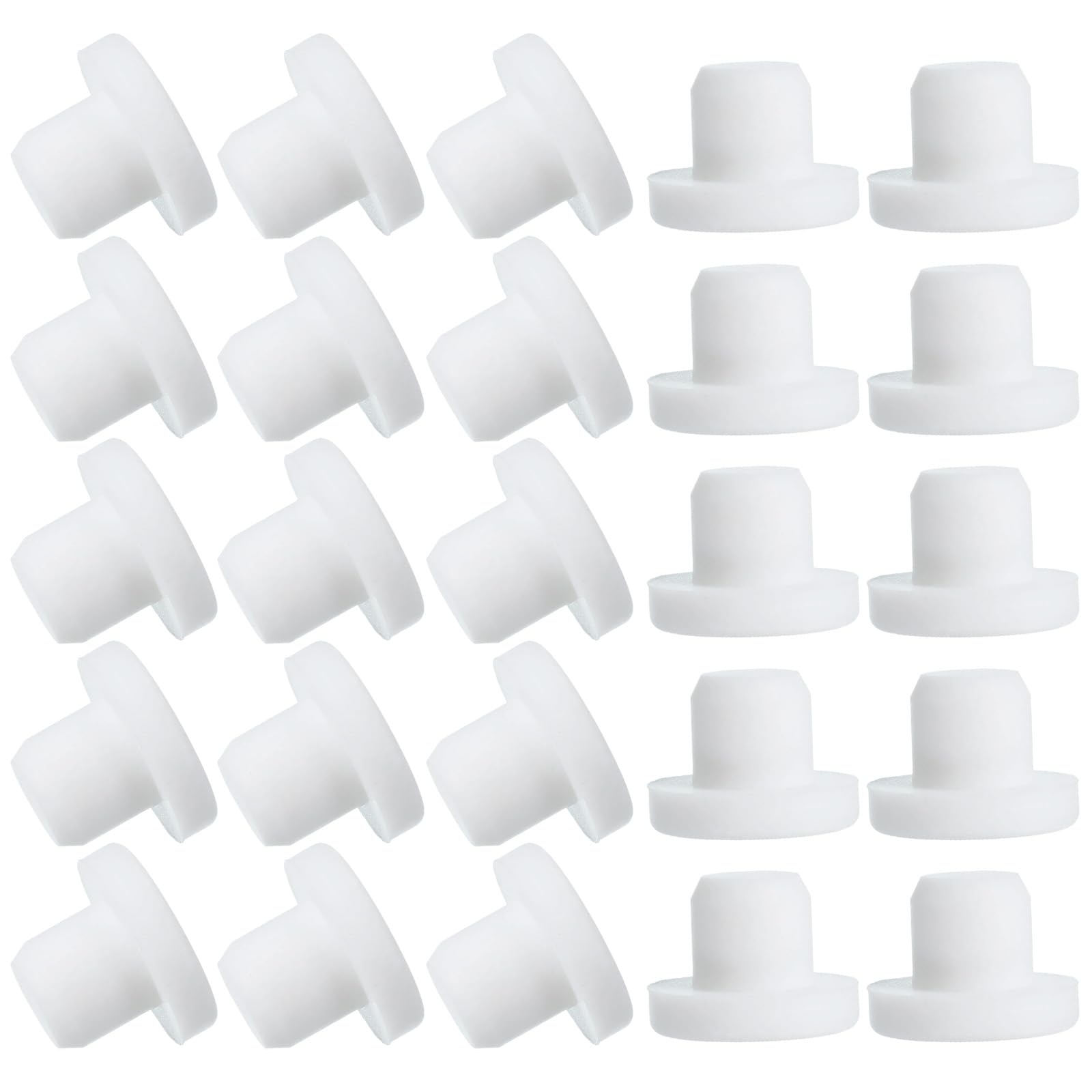 Photo 1 of uxcell 25 Pcs T Shaped Silicone Plug, Dia 11.5 mm/0.45 Inch Elastic Waterproof Silicone Plug Reusable Bottle Stopper Solid Sealing Round Hole Plug for Pipes Equipment, White