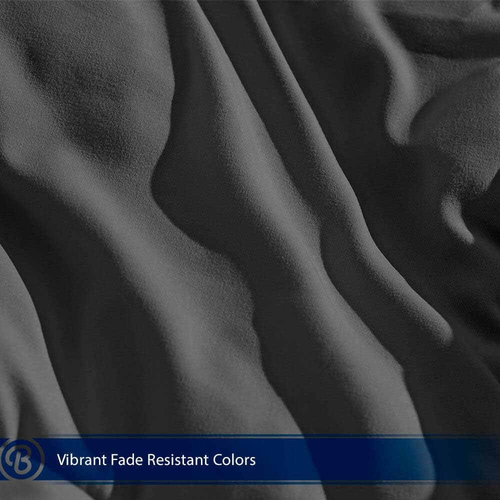 Bare Home Bedding Set 7 Piece Comforter & Sheet Set - Full XL - Goose Down Alternative - Ultra-Soft 1800 Premium - Hypoallergenic - Breathable Bed Set (Full XL, Dark Blue/Grey): Home & Kitchen