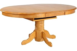 Sunset Trading Pedestal Butterfly Leaf Table, 66", Light Oak Finish