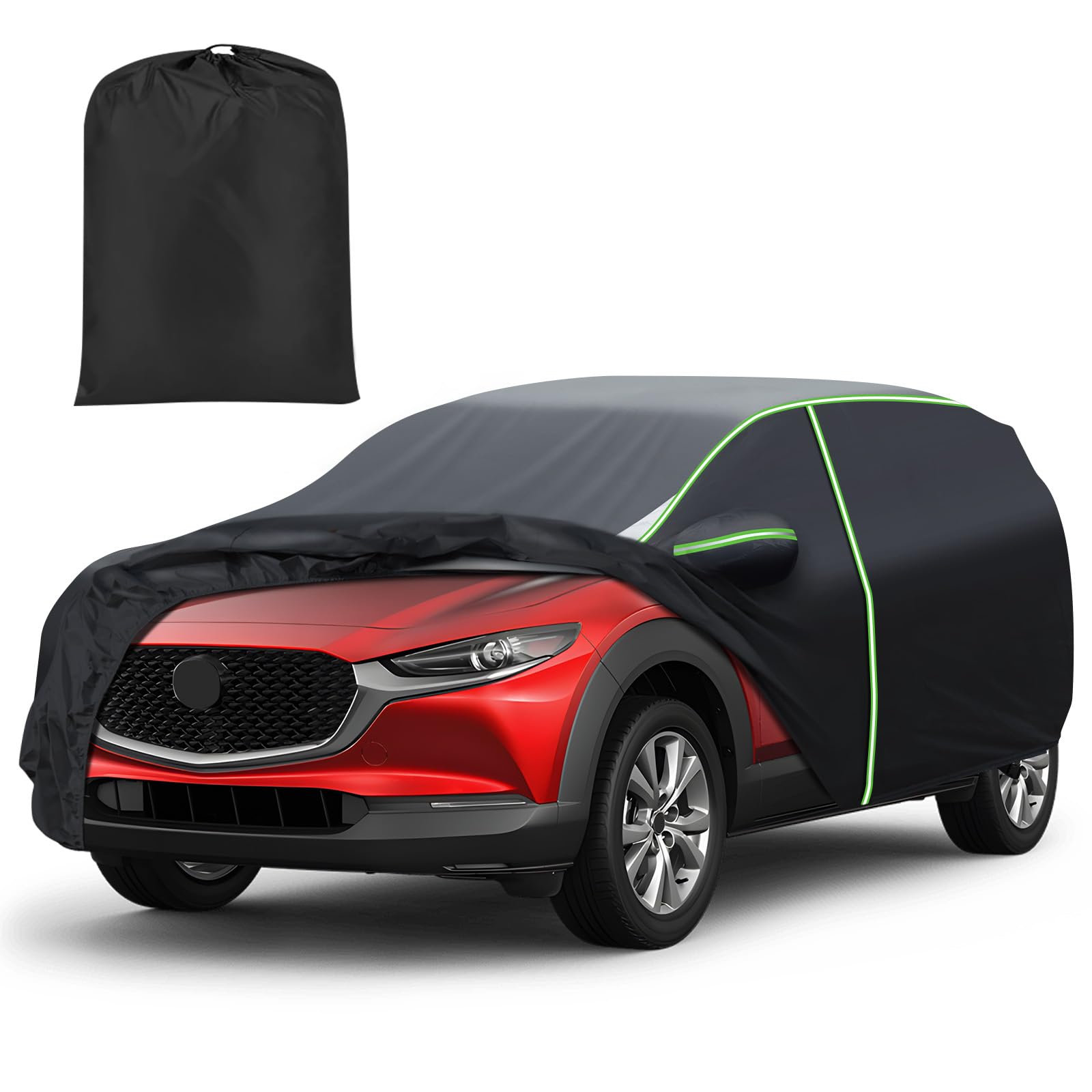 Mixsuper Liner Car Cover for Mazda CX-30 2020-2026, 7 Layers Full Car Cover All Weather Car Covers for CX30, Waterproof Outdoor Cover with Zipper Door Reflective Strips Image