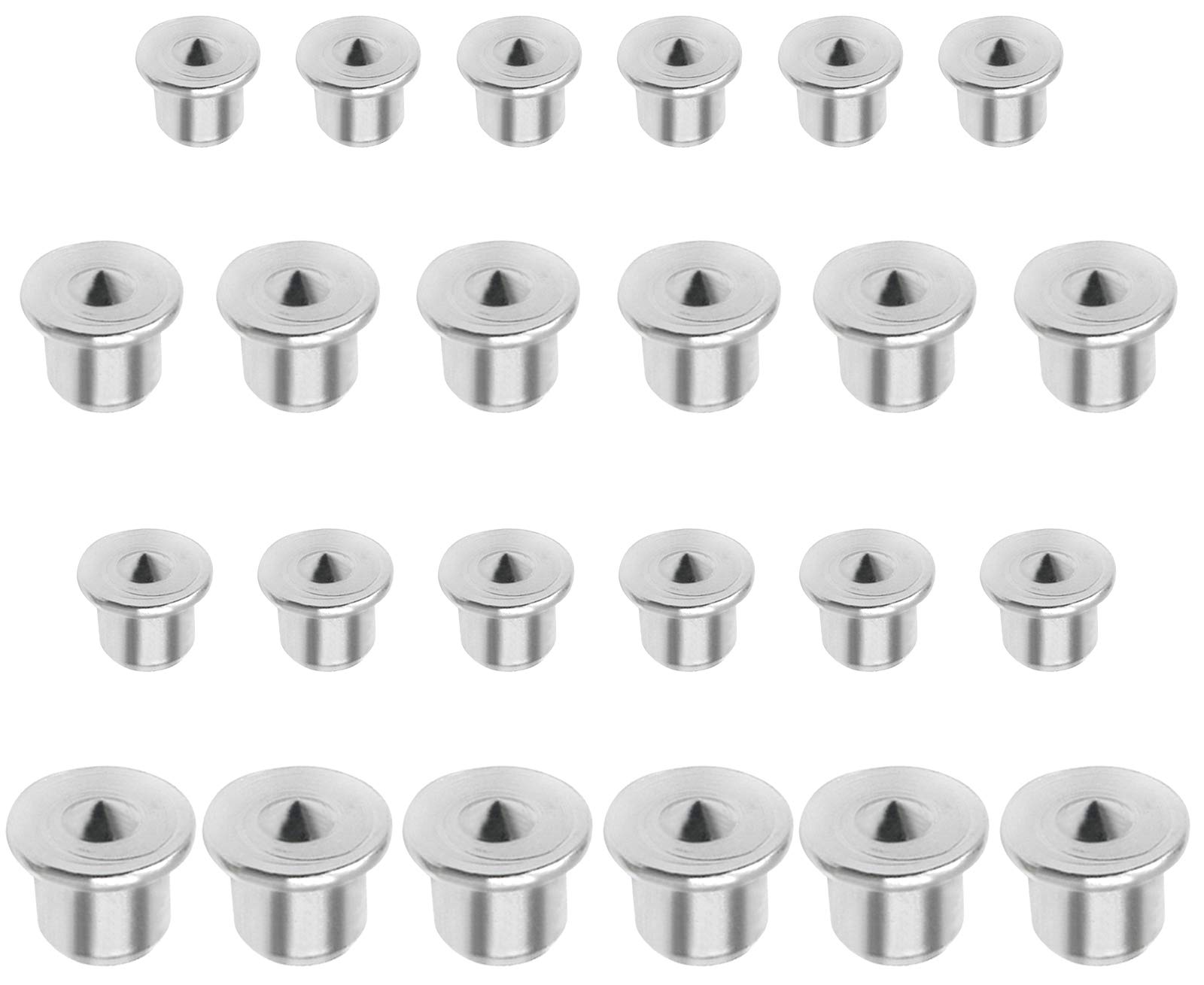 ASFINS Dowel Centre Point, 24pcs Center Points Pin Dowel Drill Center Points Pin Set, Points Marker Drill Center for Accurate Drilling Proper Dowel or Tenon Placement (6/8/10/12 mm)