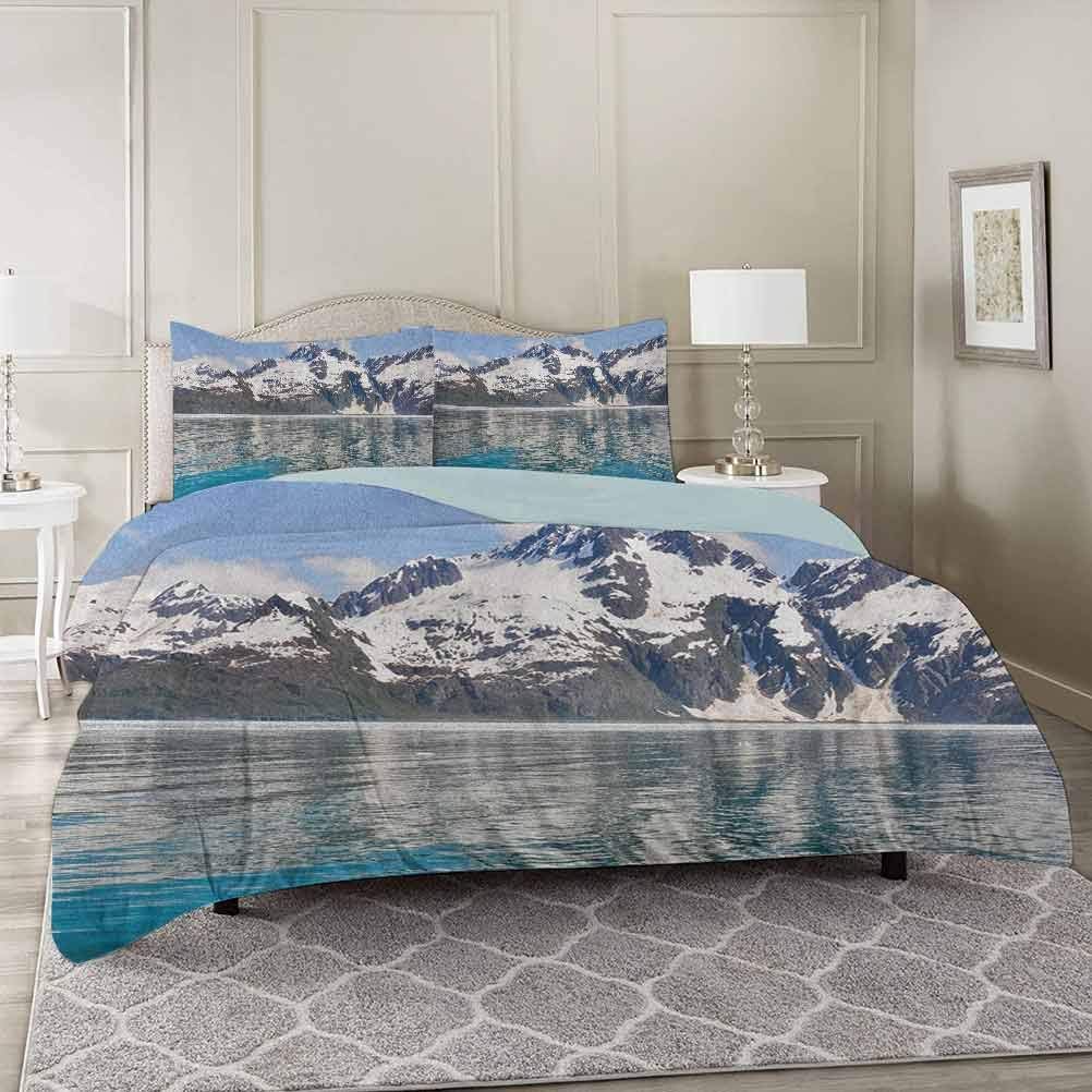 YUAZHOQI Alaska Bedding Duvet Cover 3 Piece Set King, Aialik Bay Kenai