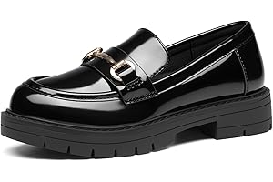 DREAM PAIRS Girls Loafers Chunky Platform Slip On Loafers School Uniform Dress Shoes