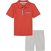 Calvin Klein boys 2pc Polo Short Set