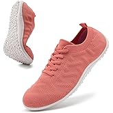 XKOWUO Womens Barefoot Shoes Walking Casual Slip On Shoes Zero Drop Footwear Yoga Gym Sneakers Lightweight Breathable Minimalist Trainers Coral_Red US Size 9