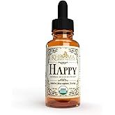 Happy Organic Mood Supplement - by Khroma Herbs - 30 Servings - Made in USA - Packed in a Glass Bottle