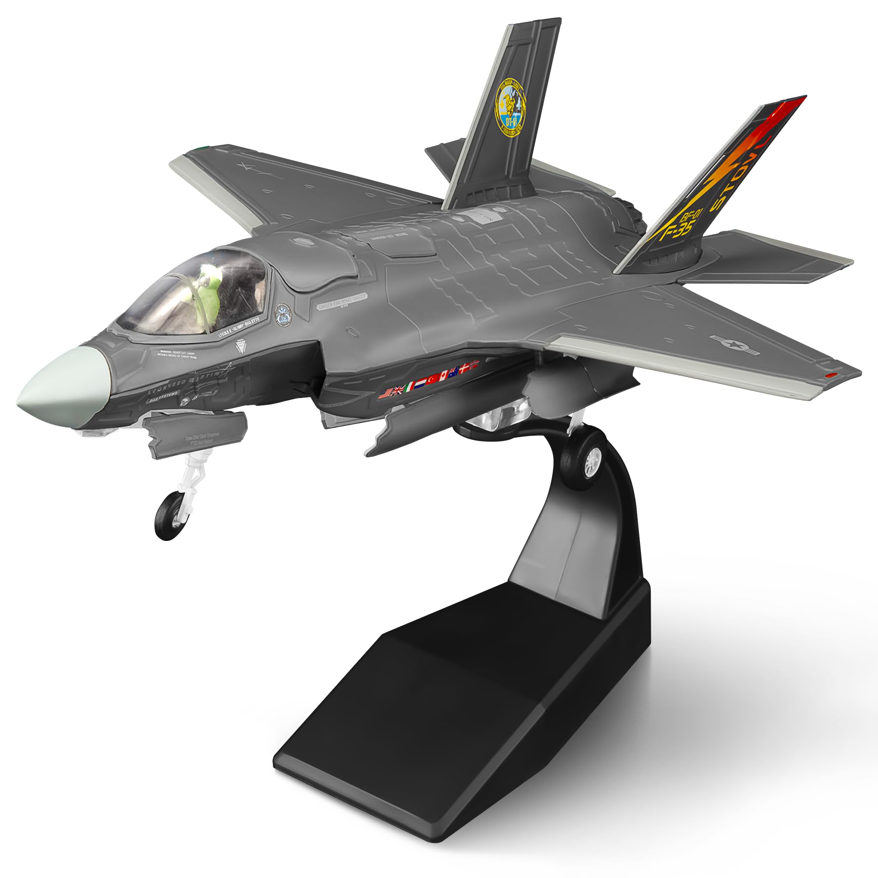 HANGOU 1/72 F-35B Lightning II (Base State) Alloy Military Aircraft Model for Pickup and Display