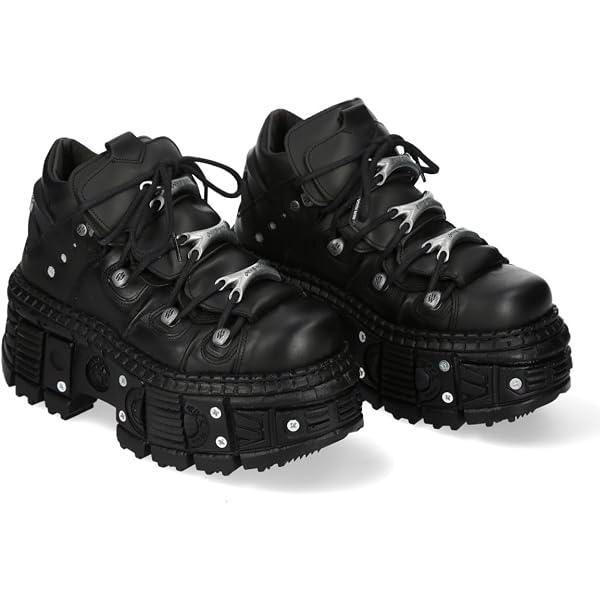 Amazon.com | New Rock Ankle Boots M-TANK106-C2 Unisex Metallic