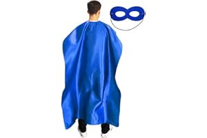 ADJOY Adult Superhero Cape and Mask for Man and Woman - Halloween Vampire Capes Party Dress Up Superhero Costume