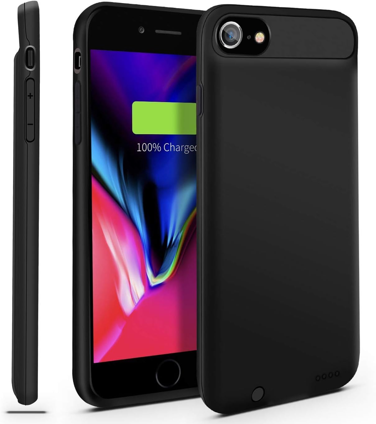 Gright iPhone 7/8 Battery Case, 3000mAh [Can Support Lightning to Lightning Earphone/Microphone] Ultra Slim Portable Charger iPhone 7 (4.7 inch) Charging Case (Black 4.7 inch)