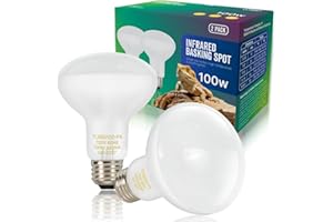FLSNT Heat Bulb Lamp, 2-Pack 100W Daylight Basking Spot, Bearded Dragon/Turtle/Lzard/Gecko Light Bulb, UVA Heat Lamp, Basking Light for Reptiles RA80
