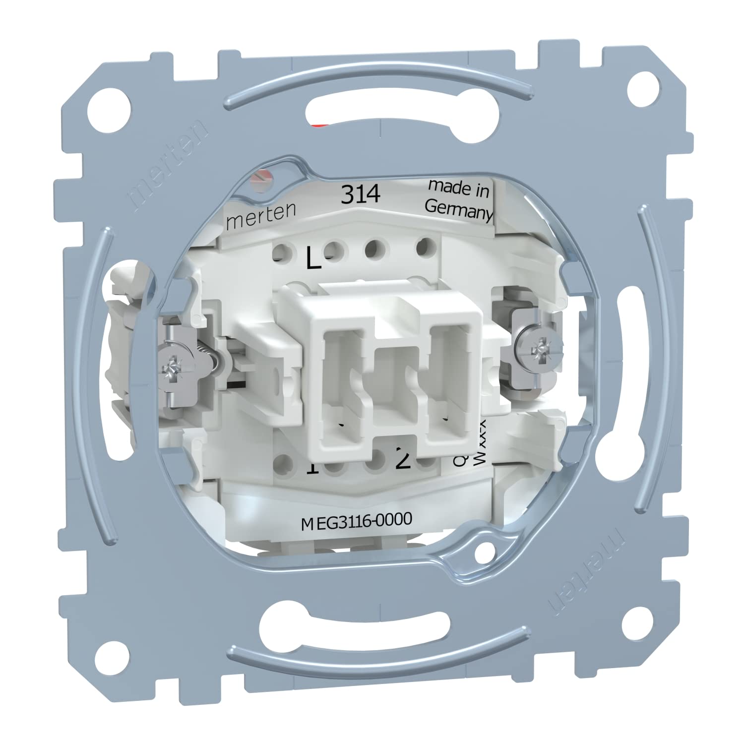 Schneider Electric Merten MEG3116-0000 Off Switch and Toggle Switch Insert 10 A AC 250 V Plug-in Terminals Flush-Mounted for Installation of Switches and Sockets LED Lighting Modules