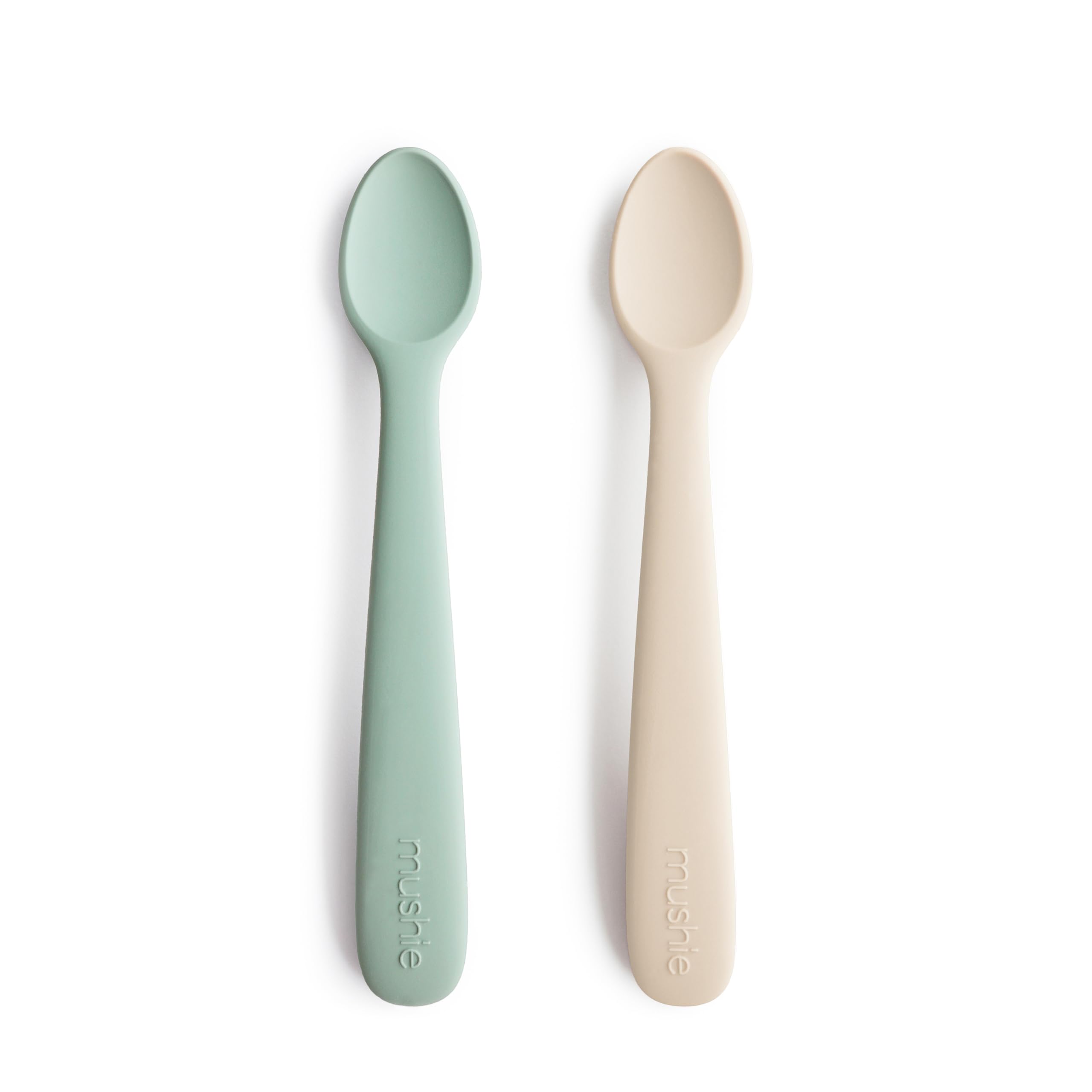 Mushie Baby Feeding Spoons | BPA-Free Silicone Spoons 2-Pack | Dishwasher Safe Durable Toddler Utensils | Cambridge Blue — image 1