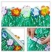 Mtlee Elastic Hawaiian Hula Grass Skirt with Flower Costume Set for Party Beach Dance Fancy Dress, Multicolor, 2 Sets