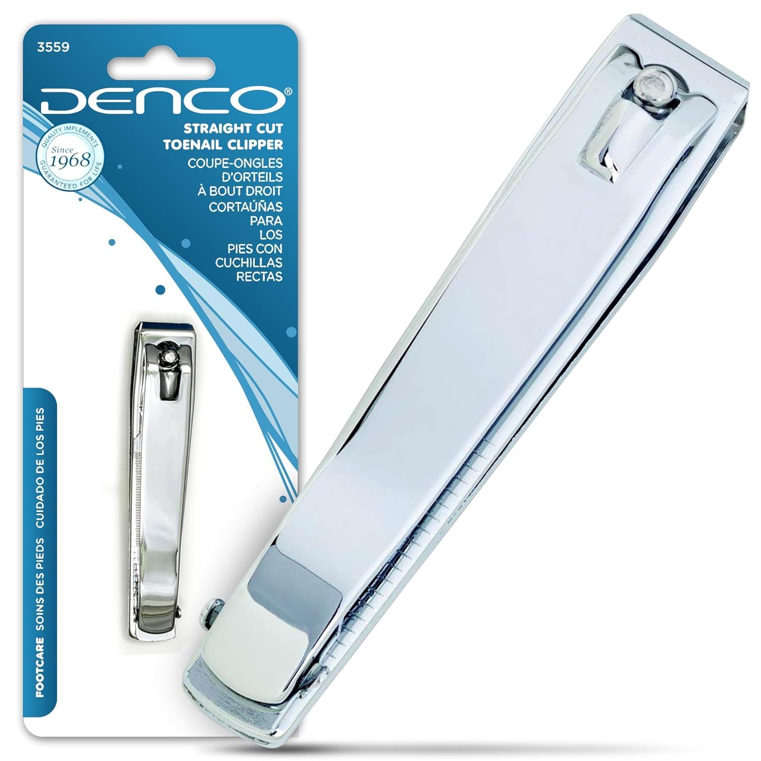 Denco Straight Cut Toenail Clipper,Silver,1 Count (Pack of 1),3559N