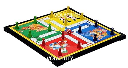 VOLATILITY Wooden Board 12-12 Ludo Snakes & Ladders (Multicolour, Medium (Snakes & Ladders))