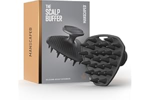 MANSCAPED® The Scalp Buffer Men’s Silicone Head Scrubber – Premium Cleansing & Exfoliating Hair Brush, Ergonomic Handheld Design for Gentle Scalp Massage (1-Pack)