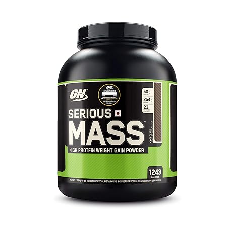 Optimum Nutrition (ON) Serious Mass High Protein and High Calorie Mass Gainer / Weight Gainer Powder - 6 lbs, 2.72 kg (Chocolate) with Vitamins and Minerals
Visit the OPTIMUM NUTRITION Store