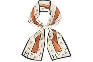 EXTREE Satin Scarf Mulberry Silk Printed Head Wrap Hair Band 7"" x 59""