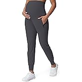 Mama Land Maternity Joggers with Pockets Over The Belly Buttery Soft Pregnancy Pants for Yoga & Activewear