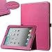 ULAK iPad 1 Case,Folio Synthetic Leather Case Cover with Built-in Stand for Apple iPad 1 1st Generation (Hot Pink)