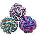 Wellbro Pet Chew Toy, Knots Weave Cotton Rope, Biting Small Ball for Dogs & Cats, 3 in One Pack