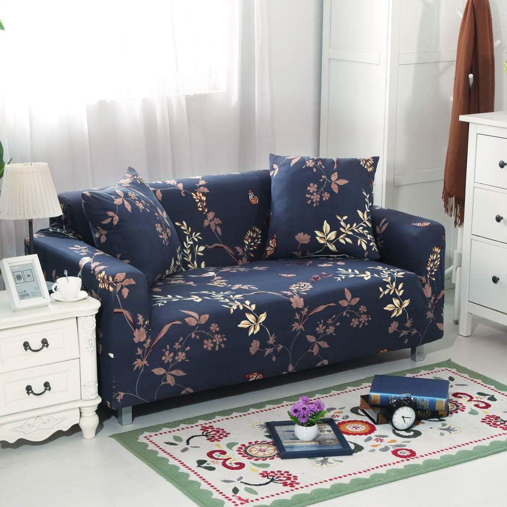 Eunzel Stretch Sofa Covers,Loveseat Slipcovers with Elastic Bottom,Slip Resistant Furniture Protector(Loveseat,Navy): Home & Kitchen