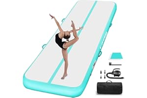 CZGBRO Air Mat Tumble Track, Gymnastics Mats Tumbling Track with Electric Air Pump for Home Use Cheerleading Training Kids Gym Yoga