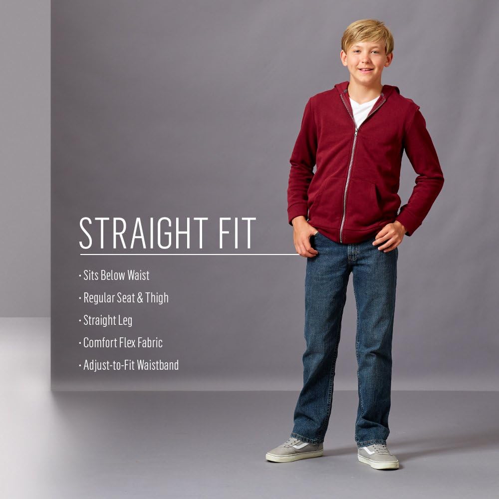 Wrangler Boys' Husky Straight Fit Stretch Jean: Clothing