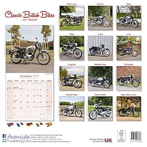 Vintage Motorcycle Calendar - Classic Motorcycle Calendar - Calendars 2016 - 2017 Wall Calendars - Motorcycle Calendar - Classic British Motorbikes 16