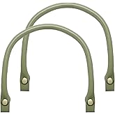 Murtenze 2PCS Leather Purse Handles, 0.5'' Wide 15.7" Length Matcha Green PU Leather Purses Straps with Button for Handbag DIY Making Accessories, Leather Handles for Bags Handles