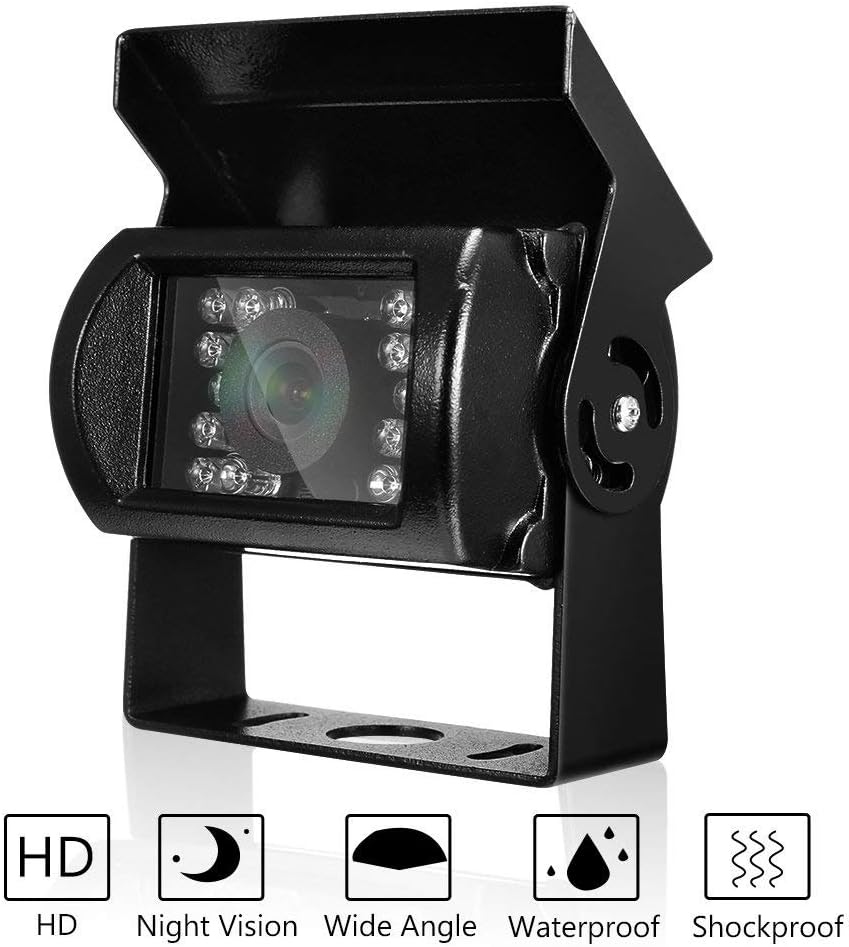 Vehicle Backup Camera,COOCHEER Rear View Camera Waterproof High Definition Color Wide Viewing Angle License Plate Car Camera with 18 Infrared Night Vision LED for Car SUV Van (A)