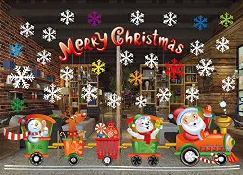 Carcarely Christmas Decoration Santa Claus Elf Snowman Reindeer Tree Removable Wall Sticker Window Home Decor (style4)