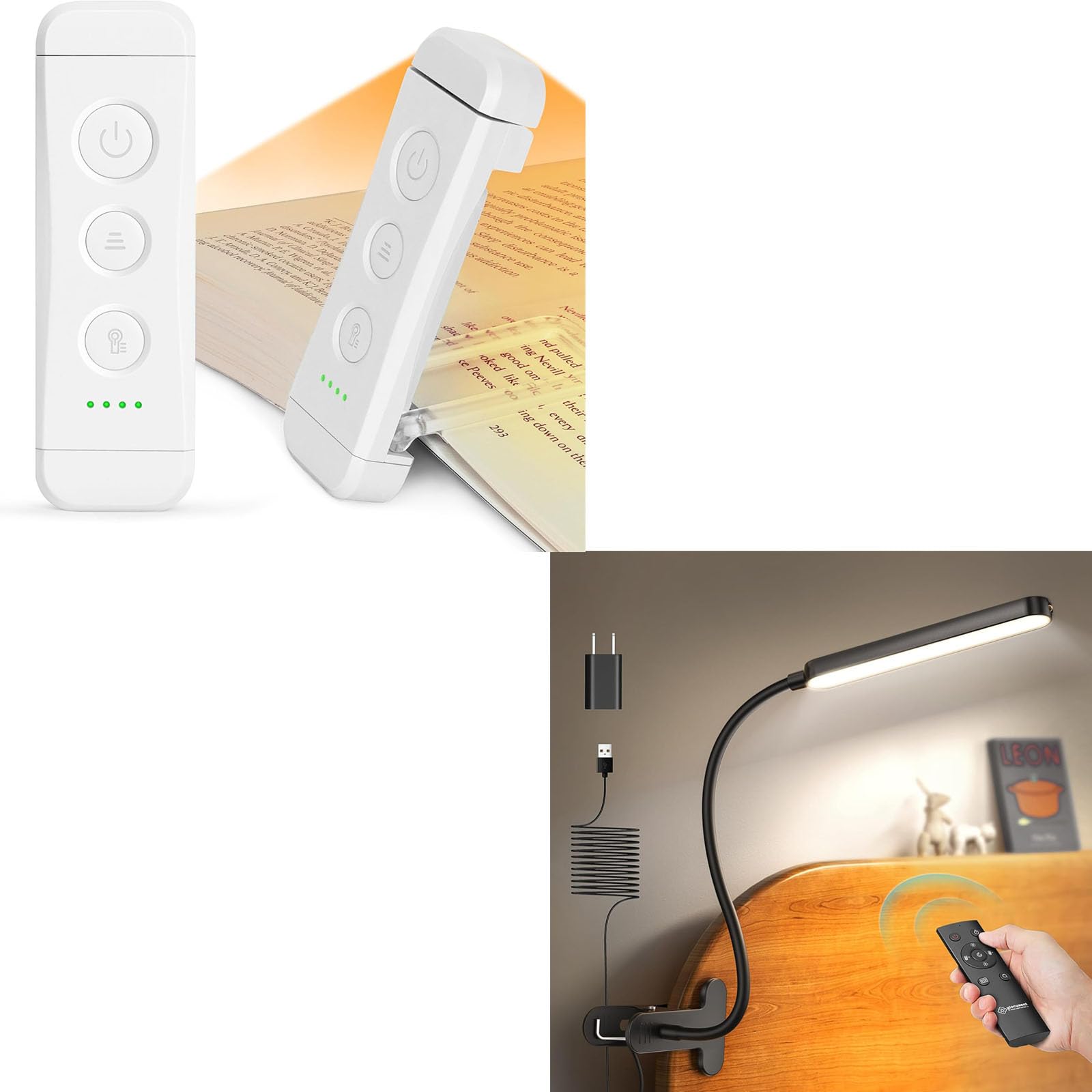 Glocusent USB Rechargeable Book Light for Reading in Bed, Clip on Light Compact & Long Lasting, Perfect for Reading Working Study