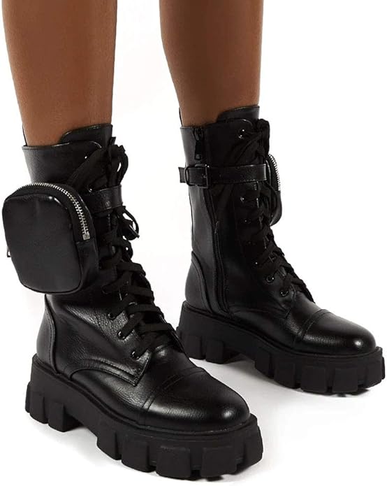 Womens Zipper Motorcycle Riding Platform