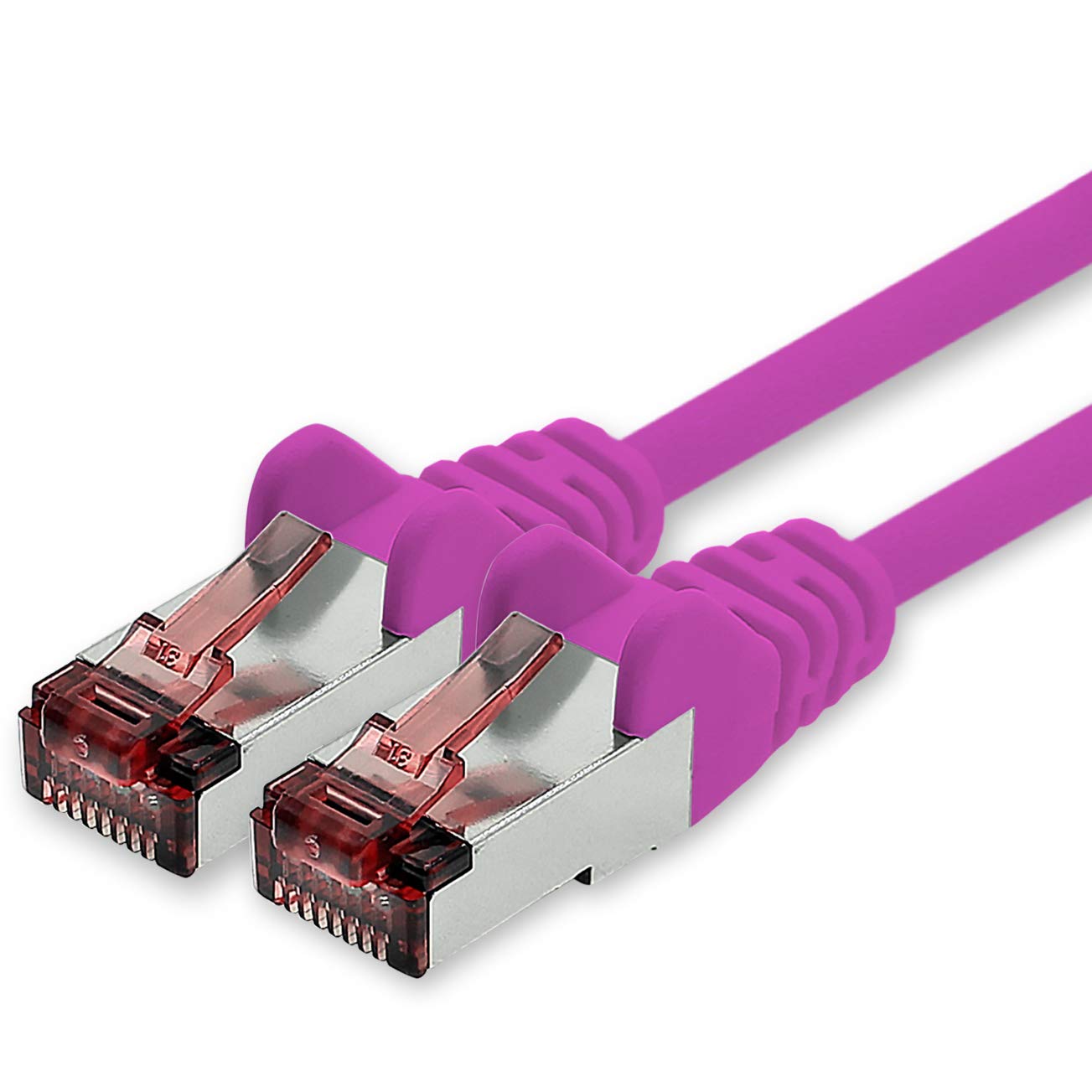 freiwerk Network cable Cat.6 5m magenta - 1 x Ethernet cable Lankabel Cat6 Lan network cable Sftp Pimf patch cable 1000 Mbit s