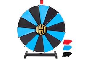 Hooomyai 24" Tabletop Spinning Wheel 14 Slots, Insertable Prize Wheel Spin Wheel Spinner Wheel with Dry Erase Markers & Eraser, Fortune Spin Games for Carnival Trade Show Party