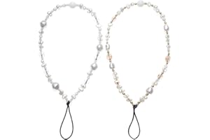 CMVFYL Beaded Camera Wrist Strap, Cute Phone Charms Strap, Pearl Bracelet Wrist Strap, Phone Keychain Decoration for Wallet AirPods