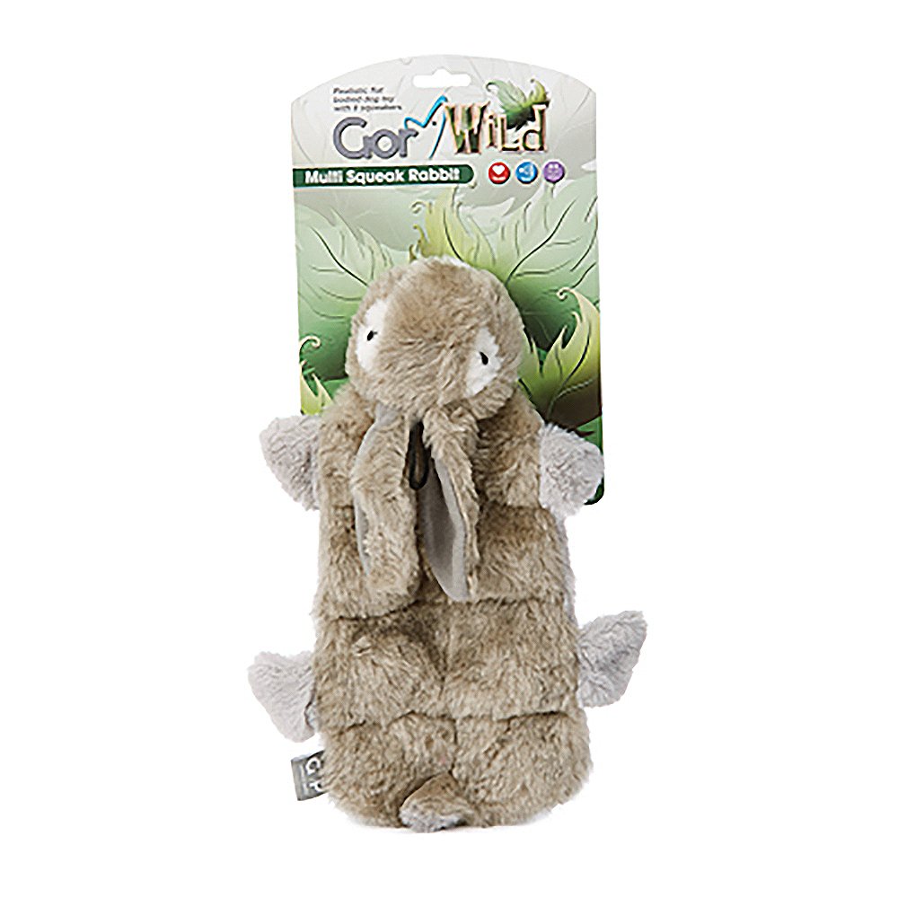 Gor Pets Soft Dog Toy Plush Wild Multi-Squeak Rabbit